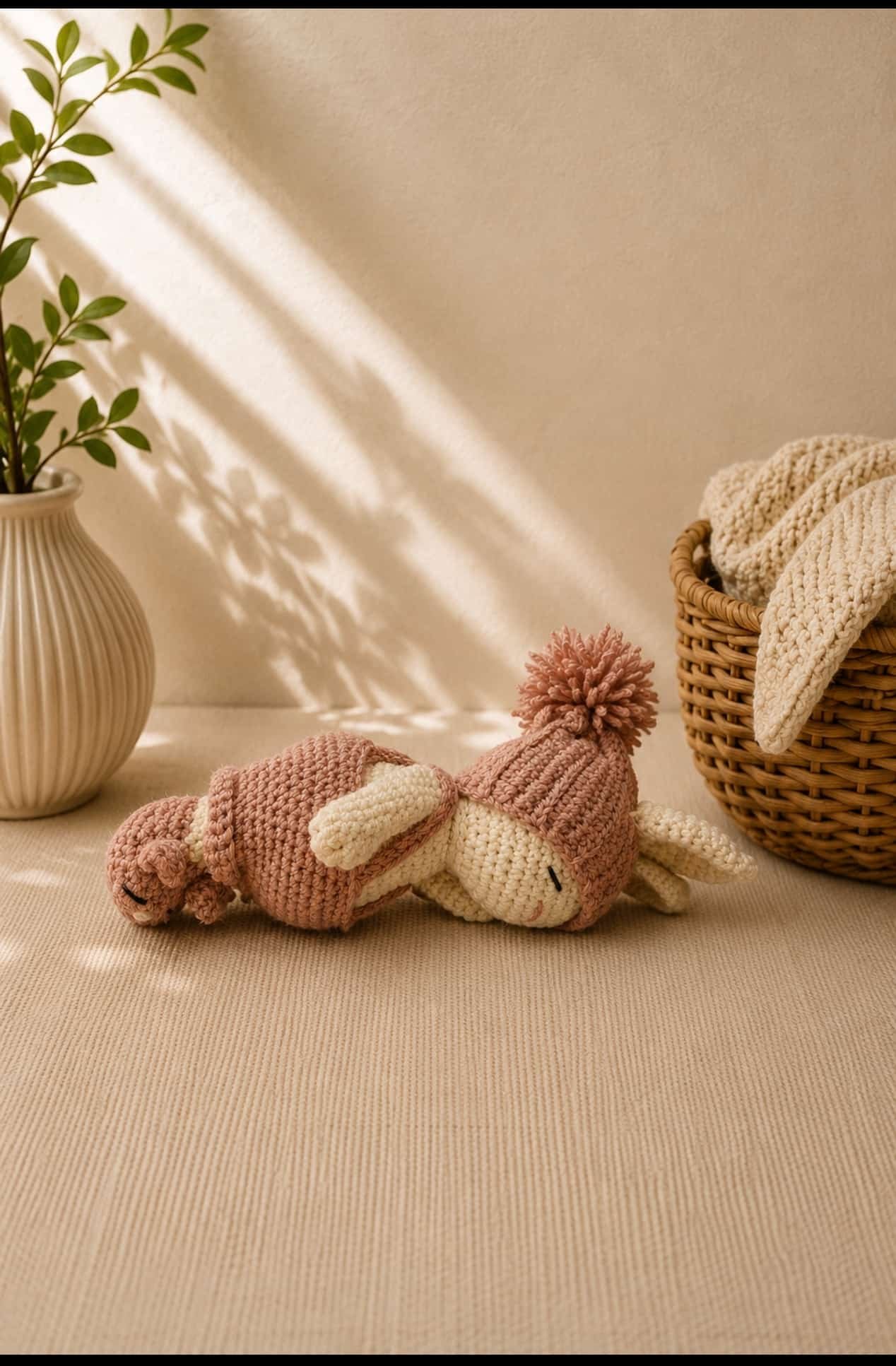 Conejito amigurumi dormido